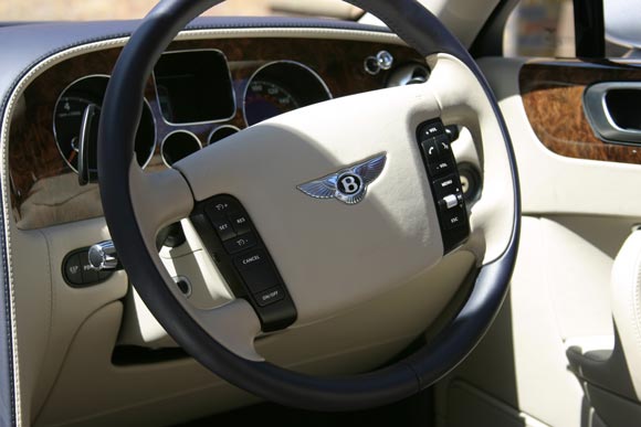 Bentley Continental Flying Spur steering wheel and dash