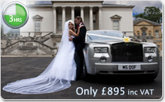 3 Hour Rolls-Royce Phantom Wedding Car offer