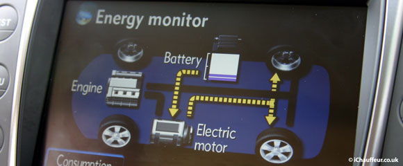 Lexus GS 450h hybrid emissions and consumption screen Lexus GS 450h emissions and consumption