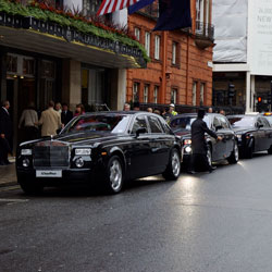 Rolls-Royce Phantoms outside Claridges, London
