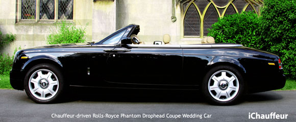 RollsRoyce Phantom Drophead Coupe wedding chauffeur car