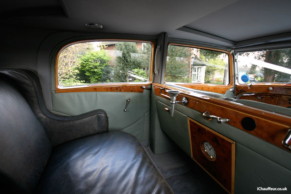 Vintage RollsRoyce wedding car interior