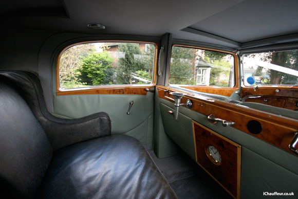 Vintage Rolls-Royce wedding car interior