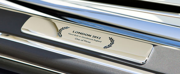 London 2012 Phantom plaque 'London 2012 Hand built in Goodwood, England. One of Three'