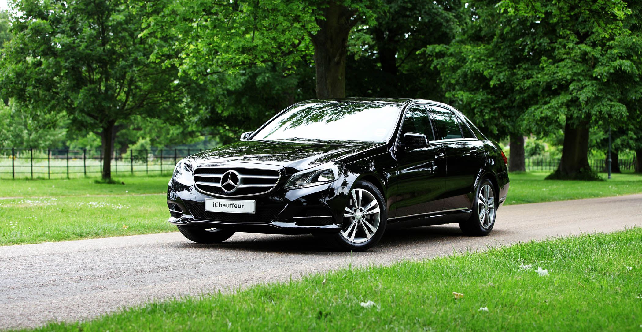 Black Mercedes E-Class chauffeur car