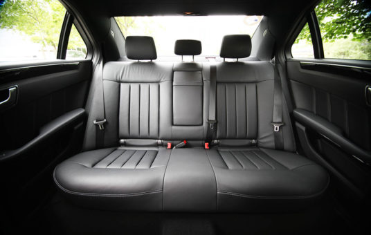 Interior of Mercedes E Class chauffeur car