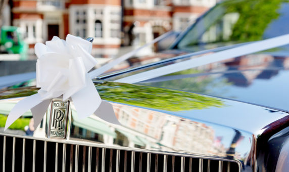 Rolls-Royce Phantom wedding ribbons