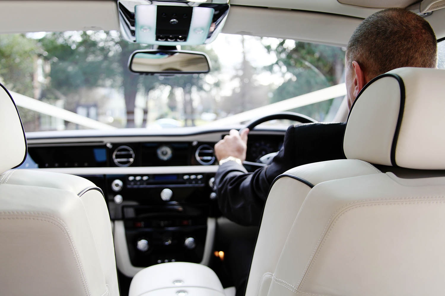 Phantom wedding car interior view