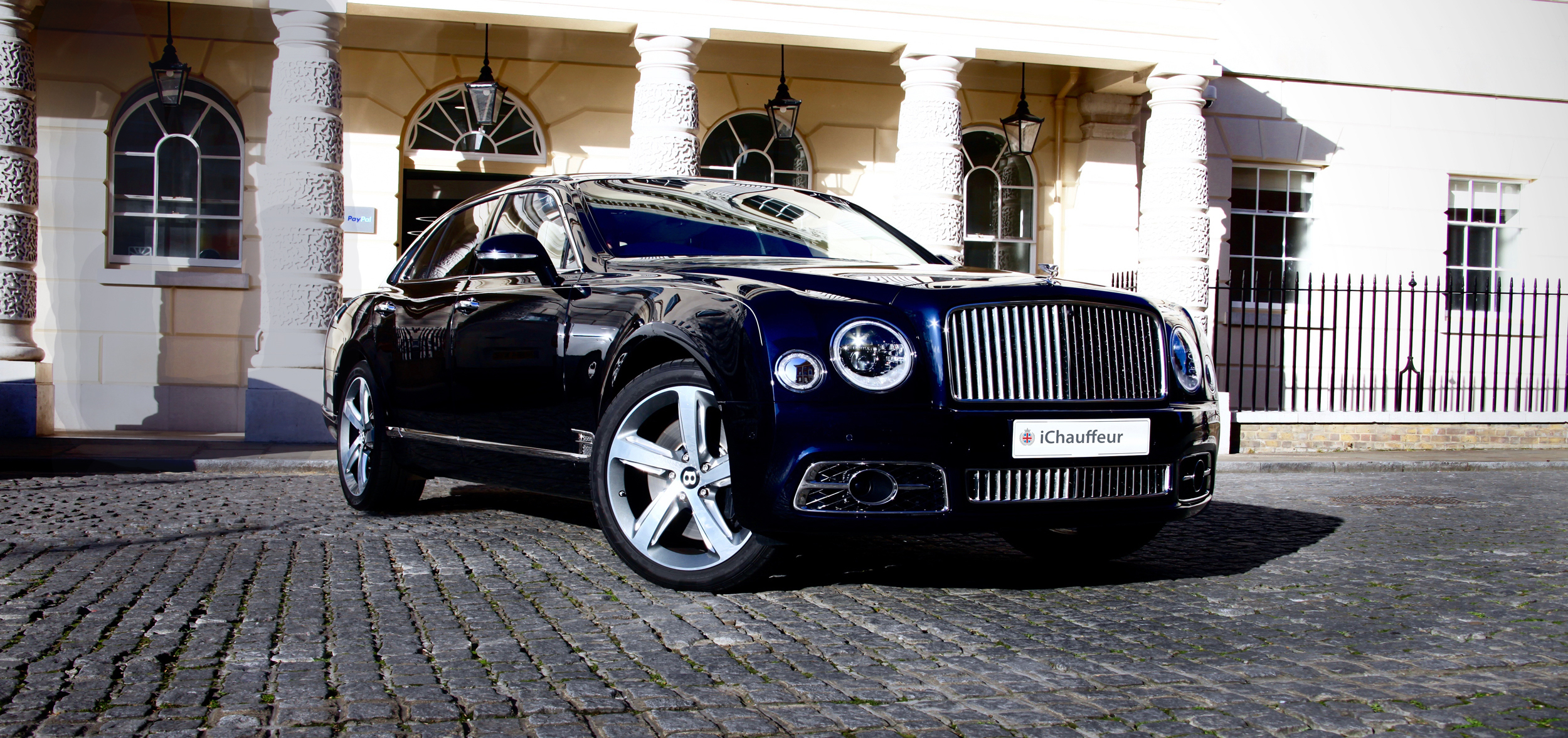 Bentley Mulsanne Chauffeur car in sunny London street