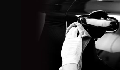 Safety chauffeur sanitise clean black car shine