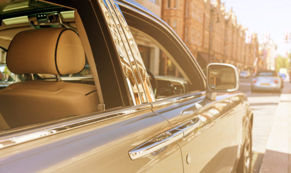 Rolls-Royce Phantom chauffeur car in London, UK