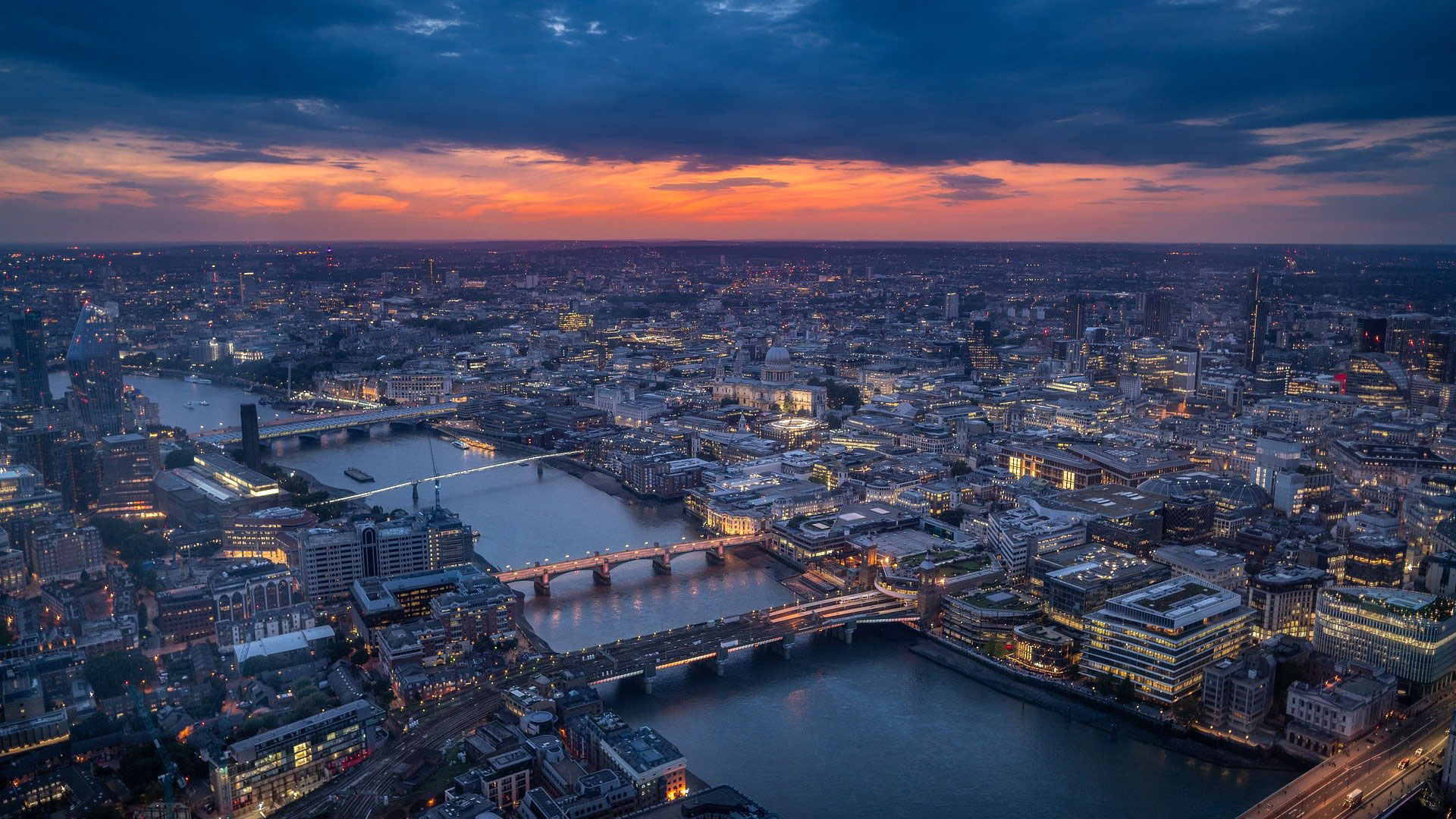 Sunset over London