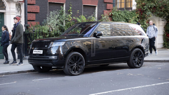 Range Rover chauffeur car on London street