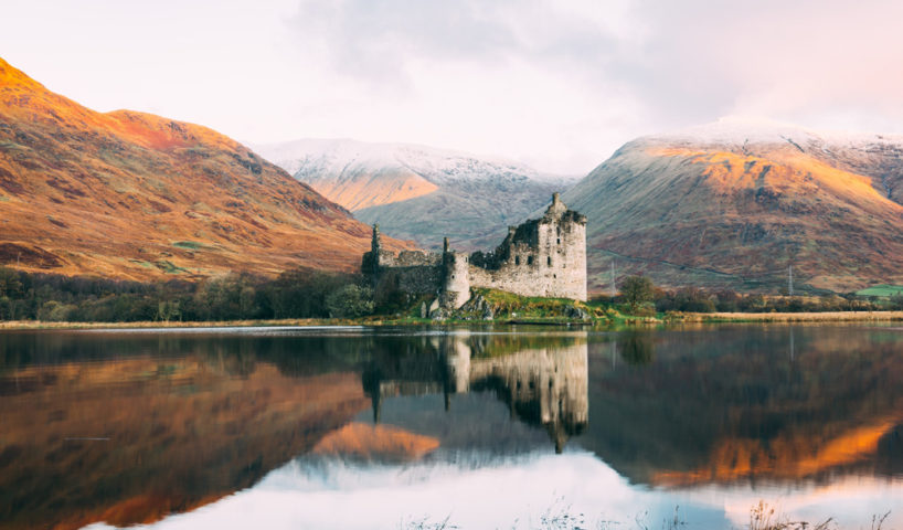 British castle on lake