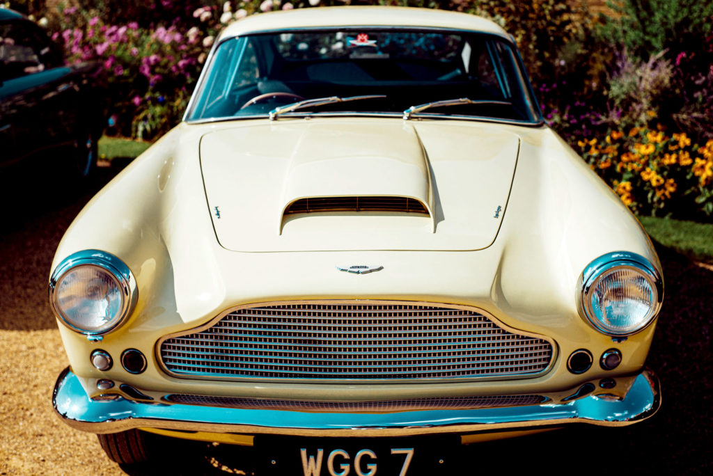 Aston Martin DB4 Superleggera in the garden at Hampton Court Palace Concours of Elegance