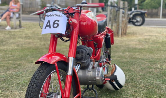 Vintage Ducatti red motorbike