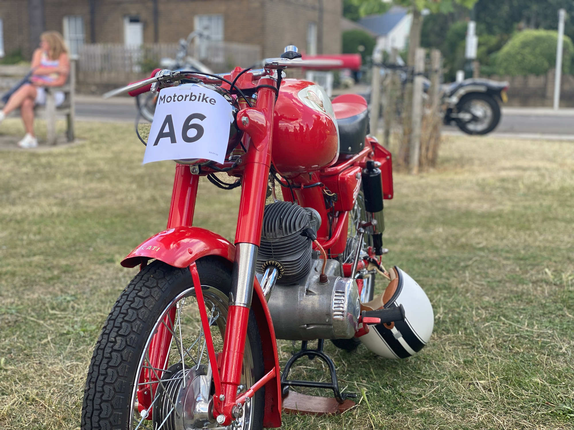 Vintage Ducatti red motorbike