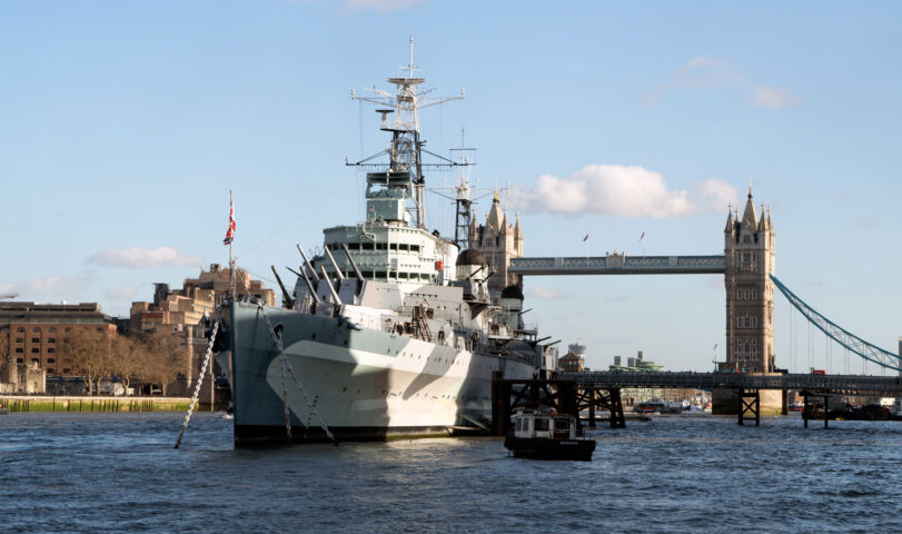 HMS Belfast on Thames river