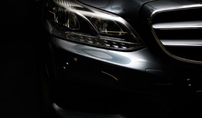 Mercedes E-Class chauffeur car front headlamp