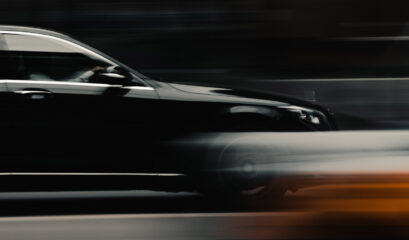 Mercedes blur in traffic
