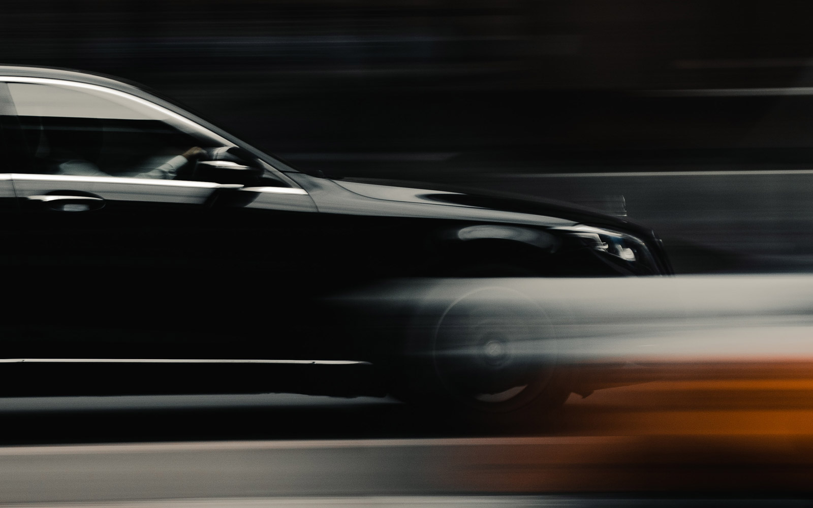 Mercedes blur in traffic