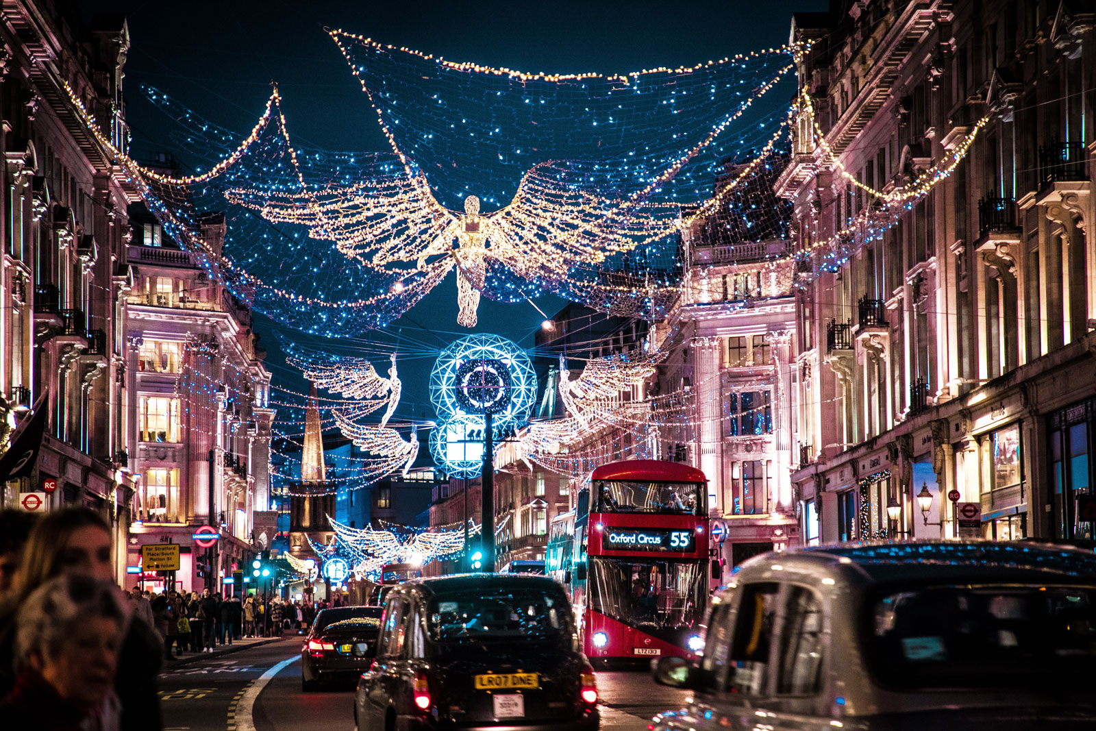 Christmas shopping in Oxford Street, London