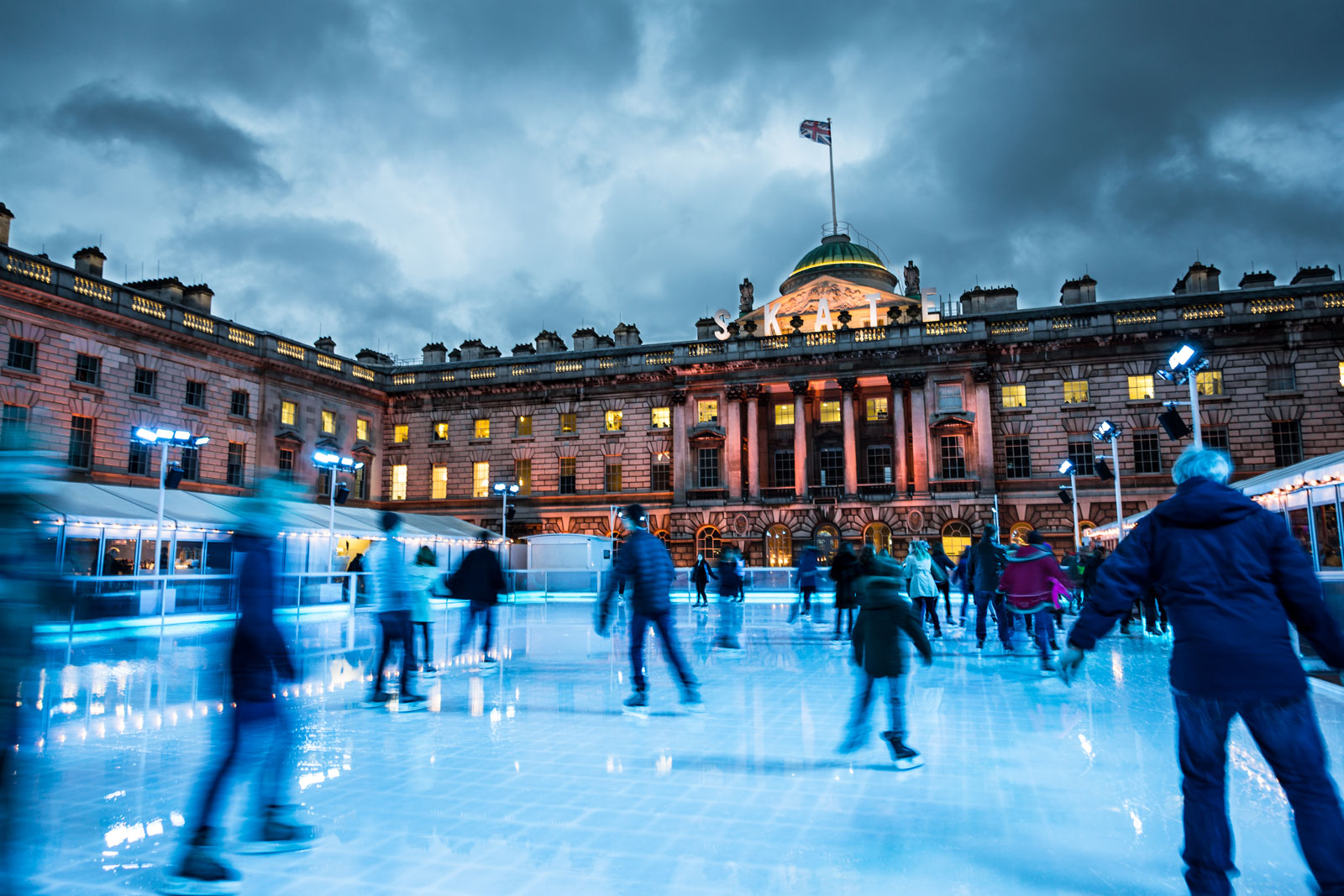 People ice skating at Somerset House in London