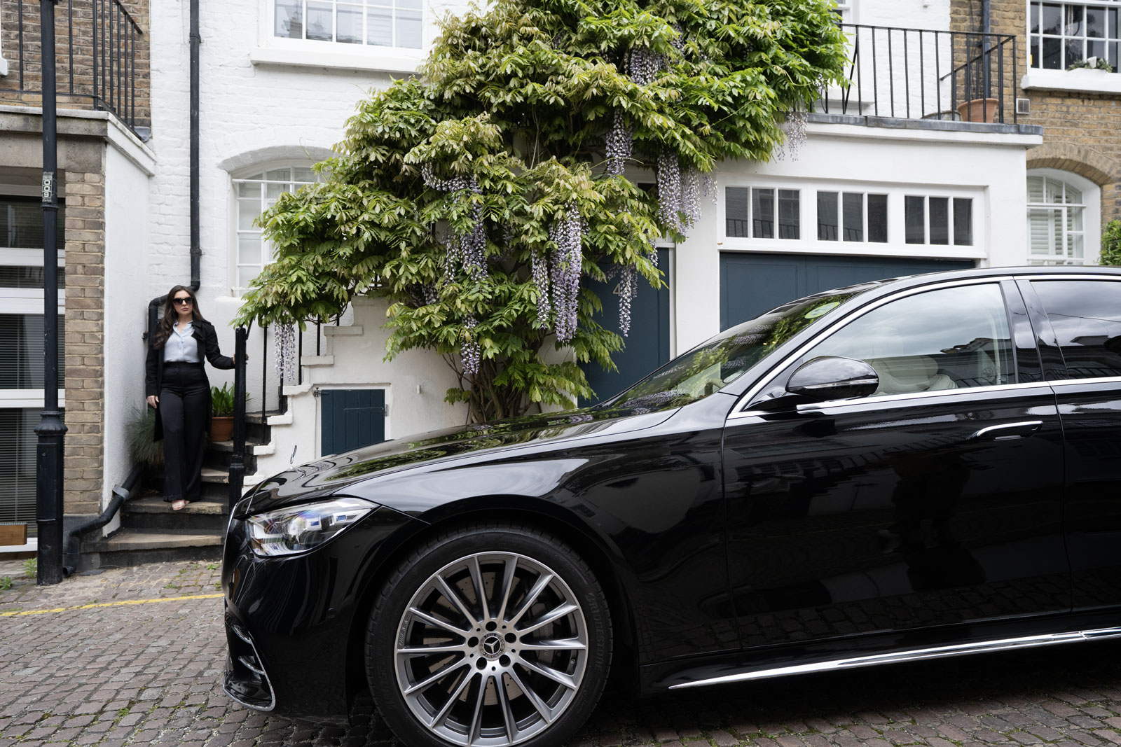 Airport chauffeur car waiting for passenger