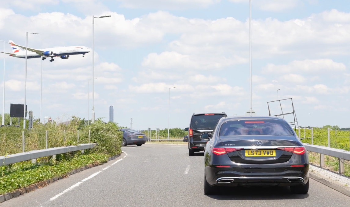 Chauffeur vehicles at airport